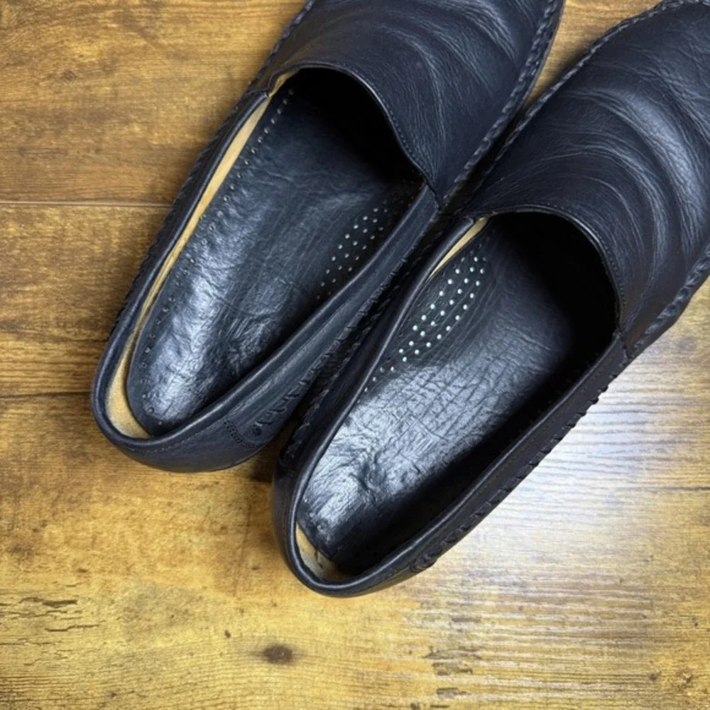 Johnston & Murphy Aristocraft Black Leather Moccasin Loafers Mens‎ 9.5